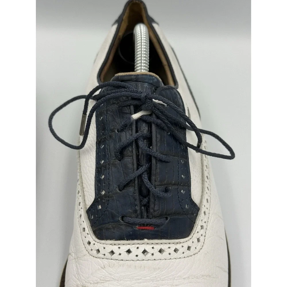 Foot Joy Premiere Dry Joys Golf Shoes Size 10M White/Blue Versatrax Soles